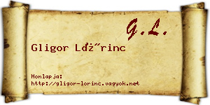 Gligor Lőrinc névjegykártya